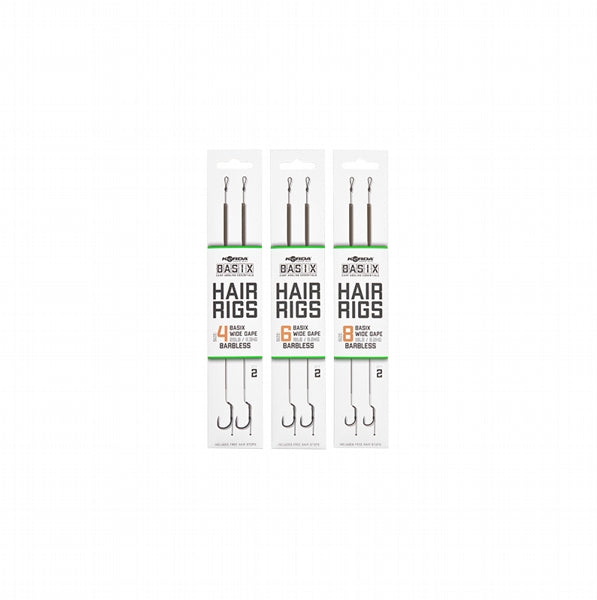 Laden Sie das Bild in Galerie -Viewer, Korda Basix Hair Rigs Wide Gape - Barbless