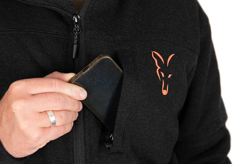 Load image into Gallery viewer, Fox Collection Sherpa Jacket Black & Orange