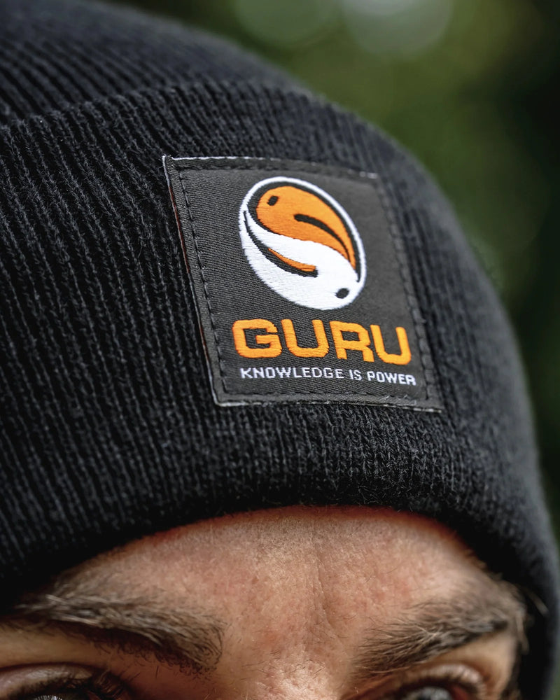 Carica immagine in Galleria Viewer, Guru Black Patch Beanie - Cuffia Nera con Logo

