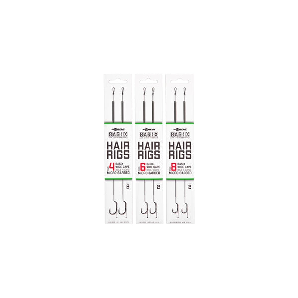 Load image into Gallery viewer, Korda Basix Hair Rigs Wide Gape - Micro Barbed
