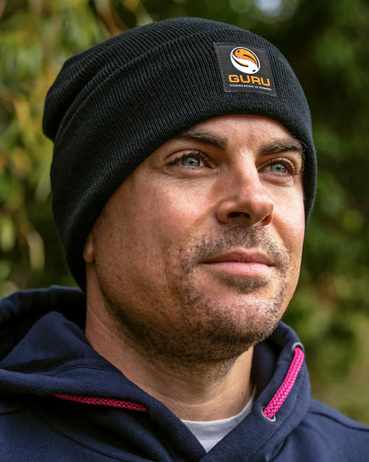 Guru Black Patch Beanie - Cuffia Nera con Logo