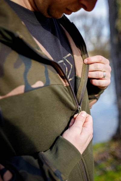 Chargez l'image dans la visionneuse de la galerie, Sweat à capuche zippé Fox LW Kaki/Camo Split
