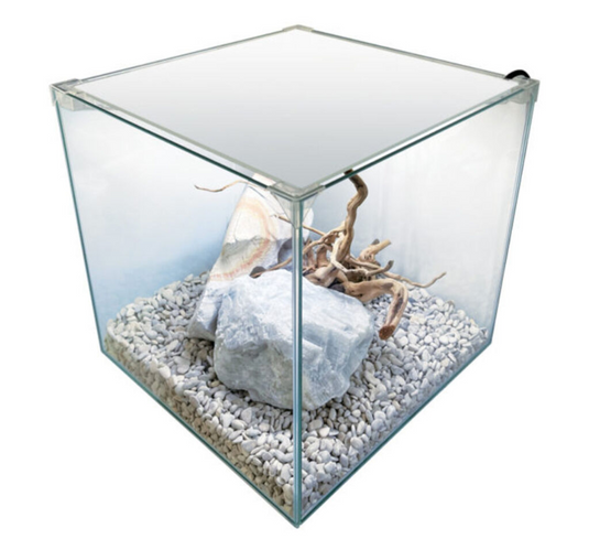Newa Ego Lid 30 Bianco - Acquario Cubico con LED e Coperchio