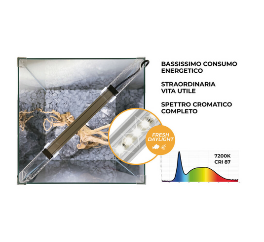 Newa Ego Lid 30 Bianco - Acquario Cubico con LED e Coperchio