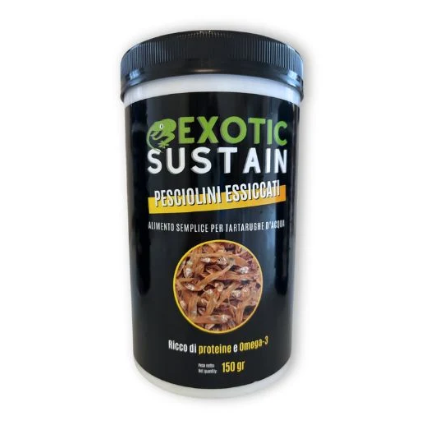 NUTRINOVEL - Exotic Sustain Pesciolini Essiccati - Alimento per Tartarughe d'Acqua 150g