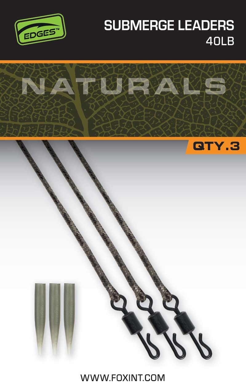 Chargez l'image dans la visionneuse de la galerie, Fox EDGES™ Naturals Submerge Leaders 40lb x 3
