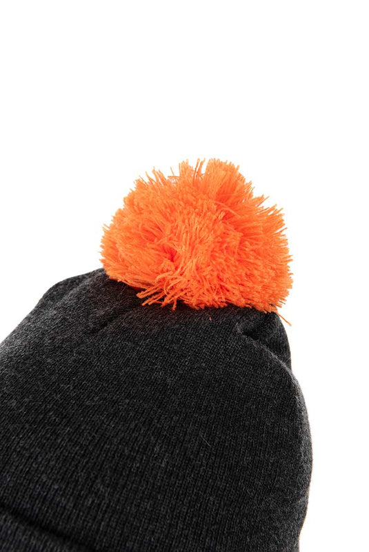 Fox Collection Bobble Hat - Black/Orange | Cappello a Pompon