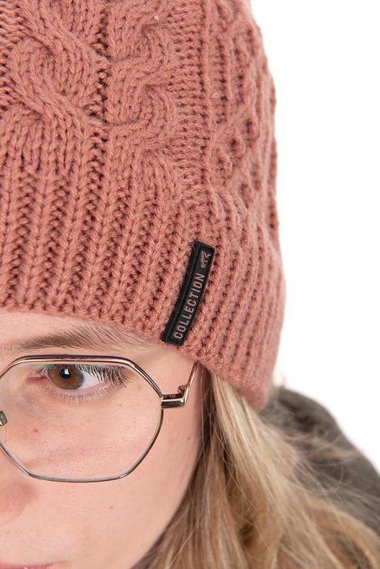 Fox Ladies Knitted Bobble Hat - Cappello a Pompon da Donna