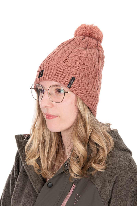 Fox Ladies Knitted Bobble Hat - Cappello a Pompon da Donna