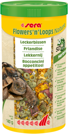 Sera Flowers'n'Loops Nature - Snack Naturale per Tartarughe Terrestri e Rettili Erbivori
